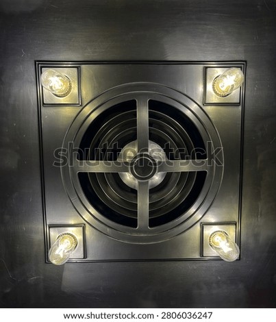 Vintage circle ceiling vent with lights