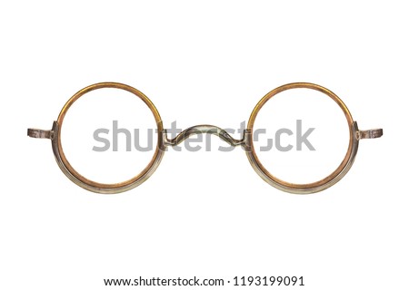 Vintage circular eyeglasses isolated on a white background Сток-фото © 