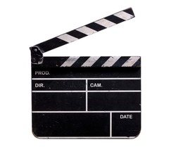 Movie Clapper Board With Film Reel On White Background' Art Print - Steve  Collender, Art.com