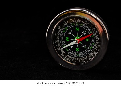 Vintage Classic Compass On Black Background Stock Photo 1307074852 ...