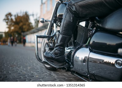 Vintage classical chopper with chrome elements