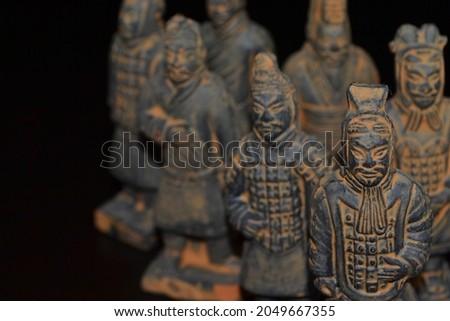 Vintage clay figurine of a soldier of the Terracotta army Ancient China