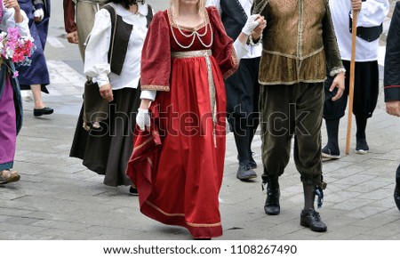 vintage clothes worn during a historical parade 