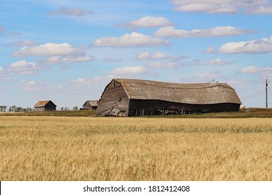 Vintage Collapsing Rural Saskatchewan Barn