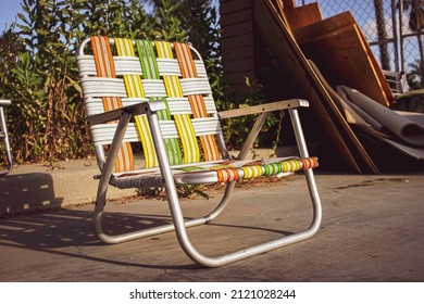 Vintage Colorful Lawn Chair Outdoors