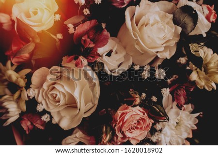 vintage composition with flowers.