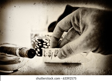 Vintage Conceptual Poker Hand Image