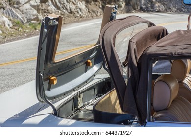 Vintage Convertible Car With Soft Top Closing/opening  