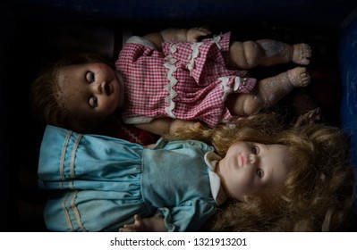 Vintage Creepy Doll In Attic