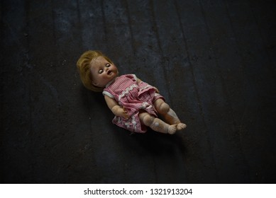 Vintage Creepy Doll In Attic