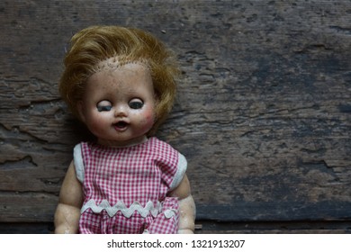 Vintage Creepy Doll In Attic