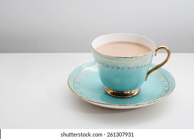 Vintage Cup Of Tea Side View