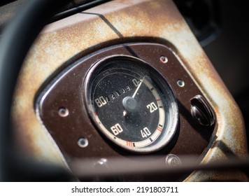 Vintage Dashboard  Of Old-timer Car