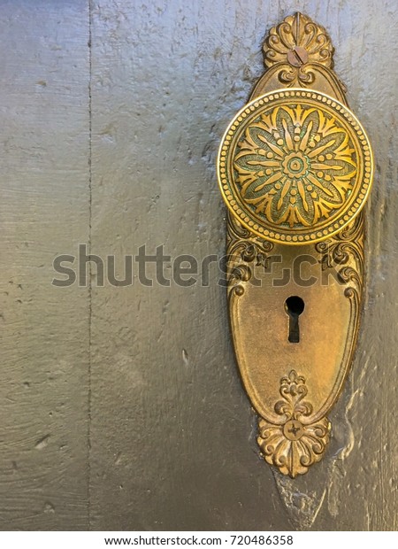 Vintage Decorative Gold Door Knob Lock Stock Photo Edit Now