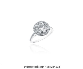 Vintage Diamonds Solitaire Jewelry Ring isolated on white background