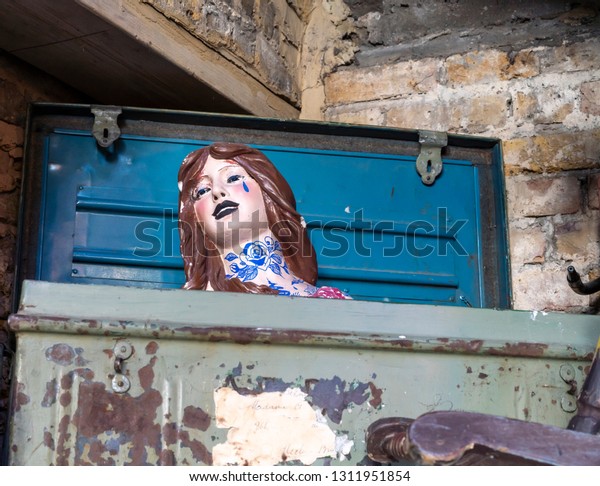 Vintage Doll Head Long Brown Hair Stock Photo Edit Now 1311951854