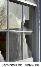 Vintage Dress In Behind Misty Window