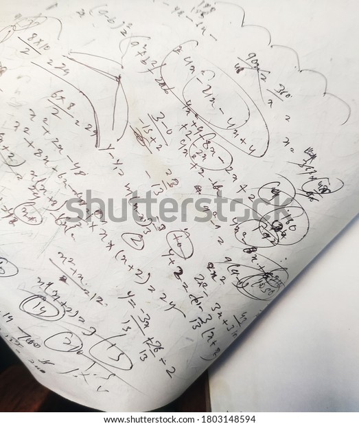 Vintage education\
background. Trigonometry law theory and mathematical formula\
equation on whiteboard
