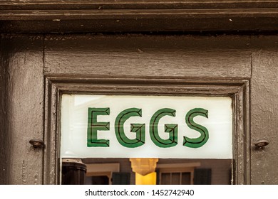 Vintage "Eggs" sign in New Orleans