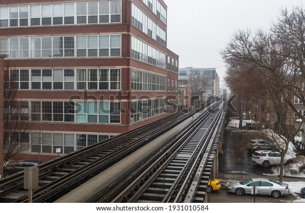 Vintage Elevated Metro Tracks Cutting Through Stock Photo 1931010584 ...