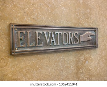 Vintage Elevator Sign