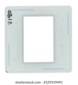 Vintage empty slide frames Mounts holding isolated on a white background.