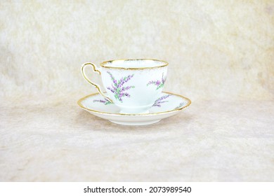 Vintage English Bone China On Neutral Background