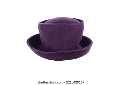 Vintage Female Purple Hat Isolated On White Background