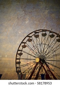 Vintage Ferris Wheel At The Ohio State Fair