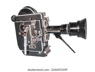 Vintage film camera, 16mm, 1950s on white background - Powered by Shutterstock