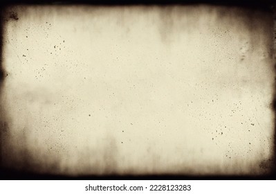 Vintage film frame with scratches, dust, particel, vignette. Retro style photo paper