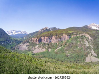 Vintage Film Look Image Looking Toward Mount Wilson Near Telluride Colorado USA. Vintage Summer Vacation Concept.