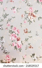Vintage floral fabric - Shutterstock ID 218529217