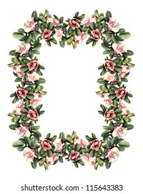 Vintage Floral Frame Isolated On White Background