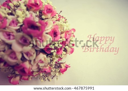 vintage flowers card happy birthday holiday stock photo edit now