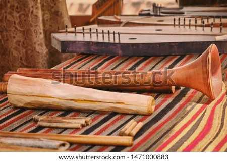 Similar – Foto Bild Altes Musikinstrument aus Holz Tastatur Nahaufnahme, Pfeifenorgel Makro