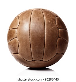 Vintage Football Ball On White Background