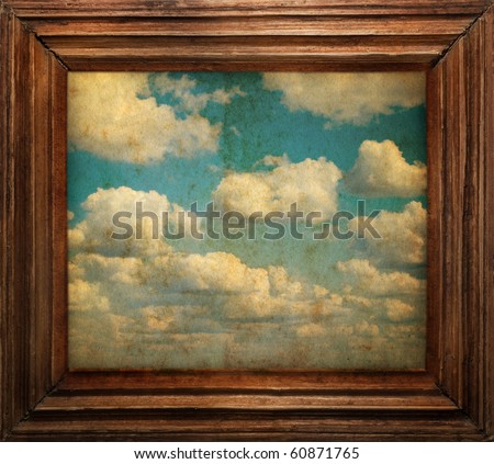 vintage frame on old sky