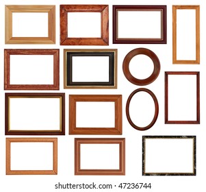 vintage frames set isolated on white background with clipping path