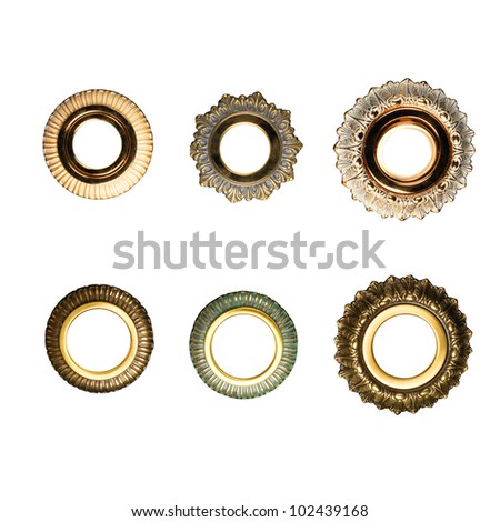vintage frames set isolated on white background with clipping path
