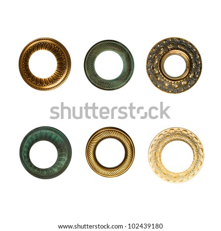 vintage frames set isolated on white background with clipping path