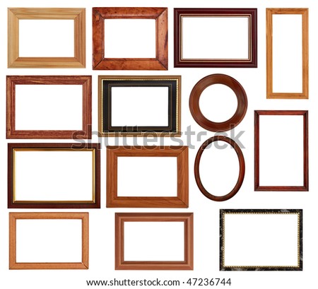 vintage frames set isolated on white background with clipping path