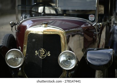 a vintage French Panhard Levasseur car at the National Tramway Museum, Crich, Derbyshire, Britain.taken 05/10/2012 - Shutterstock ID 278147441
