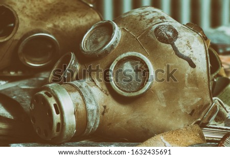Vintage gas mask up close