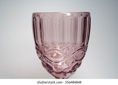 Vintage Glass Cup, Pink, Large