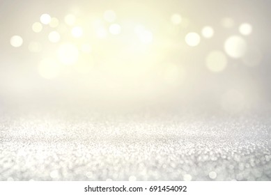 Vintage Glitter Lights Bokeh Abstract Background Holiday. Defocused.