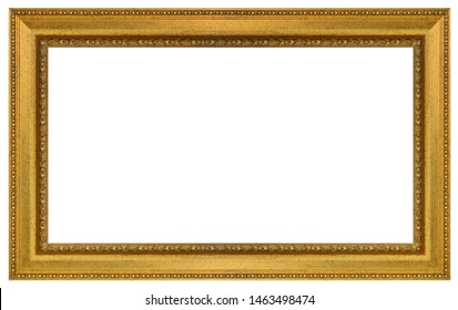Vintage golden frame on a white background, isolated