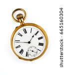 vintage golden pocket watch isolated