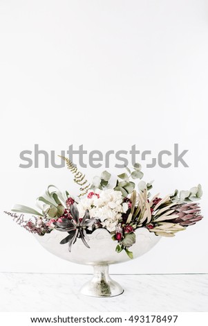 Similar – Bouquet with greeting card and candle