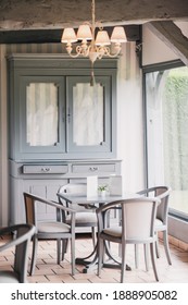 Vintage Gray Furniture At A French Restaurant